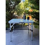 Modulbox Katlanabilir, Ayarlanabilir, Alüminyum, 45x60 Cm, 2 Yüksekli, Kamp Masasi, Piknik Masasi, Açik Yeşil