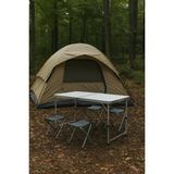 Modulbox Katlanabilir, Ayarlanabilir Alüminyum 60X120, 4 Tabure, Kamp Masa Takımı, Piknik Masa Takımı, Açık Yeşil