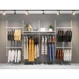 Modüler Askılık ve Duvar Raf Sistemi - 280 cm - Seçenek 1 - 1BW-Beyaz