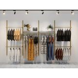 Modüler Askılık ve Duvar Raf Sistemi 280 cm - Seçenek 1 - Abanoz