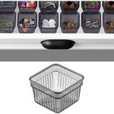 Modüler Çekmece Içi Düzenleyici - Banyo Makyaj Takı Organizer Ofis Düzenleyici 7,8 x 7,8 cm Antrasit