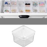 Modüler Çekmece Içi Düzenleyici - Banyo Makyaj Takı Organizer Ofis Düzenleyici 7,8 x 7,8 cm Şeffaf