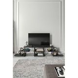 Modüler Dekoratif TV Sehpası – Çok Katlı Raflı Modern TV Ünitesi – MDF Gövdeli Çok Amaçlı Depolama ve Sergileme Alanı – Siyah (Siyah)