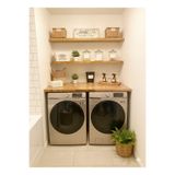 Modüler Ekipman %100 Masif Ahşap Çamaşır Makinesi ve Kurutma Makinesi Üstü ve Duvar Rafları 120x60cm
