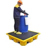 Modüler plastikten sızdırmaz toplama platformu, güvenli sıvı depolaması için endüstriyel, neme dayanıklı küvet, sarı, 67 x 67 x 15 cm, sağlam toplama platformları