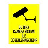 Modülerteknik Bu Bina Kamera Sistemi İle Gözlenmektedir 25x35 cm Uyarı Levhası
