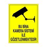 Modülerteknik Bu Bina Kamera Sistemi İle Gözlenmektedir 35x50 cm Uyarı Levhası