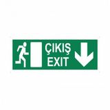 Modülerteknik Çıkış Exit Aşağı 10x25 cm Uyarı Levhası