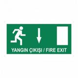 Modülerteknik Yangın Çıkışı Fire Exit Aşağı 10x25 cm Uyarı Levhası