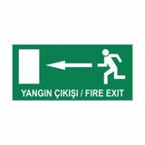 Modülerteknik Yangın Çıkışı Fire Exit Sol 10x25 cm Uyarı Levhası