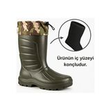 MODVALU Eva Termal Erkek Avcı Çizme Düz Topuklu Haki Malzeme ile -30 Derece Soğuğa Dayanıklı
