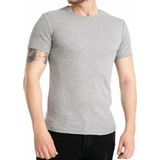 Mody Erkek Pamuk+Likralı Düz Tişört - XL - 00E-Gri