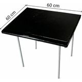 Moemi 60×60 cm Siyah Katlanabilir Masa Çok Amaçlı–balkon, Bahçe,kamp & Piknik Masası– Hafif Taşınabilir - Siyah - Siyah