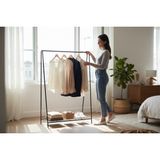 Moemi Askılık Konfeksiyon Askılığı Minimal Tasarım Siyah - Ayakkabılıklı Portatif Askı Standı - Siyah - Natürel