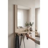 Moemi Askılıklı Portmanto Raflı Aynalı 60 x 45 cm Duvar Aynası - Sonomo