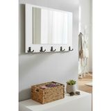 Moemi Aynalı Askılık Portmanto Antre Hol Askılığı 60 x 45 cm - Beyaz