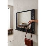 Moemi Aynalı Askılık Portmanto Antre Hol Askılığı 60 x 45 cm - Siyah