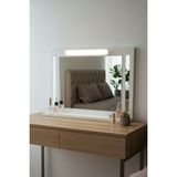 Moemi Makyaj Aynası Duvar Aynası Lavabo Aynası Dekor Ayna 60X45CM Salon Aynası Ledli Ayna - Beyaz