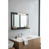Moemi Makyaj Aynası Duvar Aynası Lavabo Aynası Dekor Ayna 60X45CM Salon Aynası Ledli Ayna - Siyah