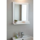 Moemi Raflı Banyo Aynası Beyaz , Lavabo, Wc , Dresuar , Koridor , Mutfak , Makyaj 60x45 Beyaz Dik Ayna