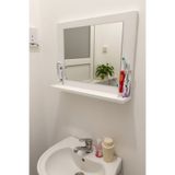 Moemi Raflı Banyo Aynası Beyaz Yatay Lavabo Aynası Wc , Dresuar , Koridor , Mutfak , Makyaj 60x45