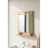 Moemi Raflı Banyo Aynası Lavabo Aynası Gümüş Pleksi Dresuar , Koridor , Mutfak , Makyaj 60x45 Dik Ayna