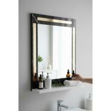 Moemi Raflı Banyo Aynası Siyah Gold Pleksi Özel Tasarım , Lavabo, Wc , Dresuar , Koridor, Dik Ayna
