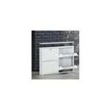 Moemi Tablalı (2 +2) 4'lü Metal Ayakkabılık - KİLİTLİ -BEYAZ