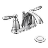 Moen 6610BN Brantford Çift Kollu Yüksek Kavisli Banyo Bataryası, Fırçalanmış Nikel, Sifon Dahil