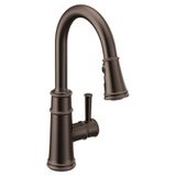 Moen 7260ORB Belfield Tek Saplı Aşağı Çekmeli Mutfak Bataryası Power Boost ve Reflex Özellikli, Yağla Pürüzsüzleştirilmiş Bronz
