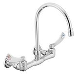 Moen 8126 Commercial M-Dura çift kulplu duvar askısı Utility musluk 2,2 GPM, krom