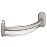Moen LR2354DBN banyo için tutma kolu, kavisli, entegre köşe raflı, fırçalanmış nikel
