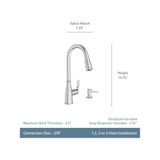 Moen Nolia Tek Kolu Pull- Püskürtücü Mutfak Bataryası Refleks ve Powerboost Spot Dirençli Paslanmaz (87071SRS) - Ahşap