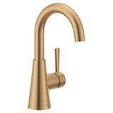 Moen Ronan Banyo Lavabo Musluğu, Tek Kollu, Tek Delikli, Bronz Altın, İsteğe Bağlı Lavabo Plakası ve Yaylı Gider Tertibatı ile, 84021BZG