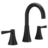 Moen Ronan Mat Siyah İki Kulplu Yaygın Modern Banyo Bataryası, Vana Dahil, 84023BL
