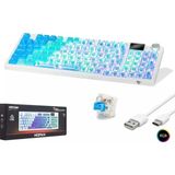Mofan MF1705M Kablosuz Mekanik Gaming Klavye Rgb Blue Switch 95 Tuş - Mavi Beyaz - Mavi - Beyaz