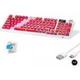 Mofan MF1705R Kablosuz Mekanik Gaming Klavye Rgb Blue Switch 95 Tuş - Kırmızı Beyaz - Kırmızı - Beyaz