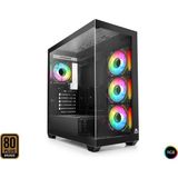 Mofan MF2903B 850W 80PLUS Bronze Power Supply 4*rgb Fan Temperli Cam Siyah Gaming Kasa