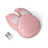 Mofii Mouse Renkli Tavşan Tasarım Kablosuz Sessiz Bilgisayar Notebook Laptop Için Fare USB Receiver Mouse Tak Çalıştır 9.2cm x 6cm (Pembe) - Option-1