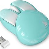 Mofii Wireless Mouse Renkli Tavşan Tasarım Kablosuz Sessiz Bilgisayar Notebook Laptop için Fare USB Nano Receiver Mouse Tak Çalıştır 9.2cm x 6cm (Turkuaz)