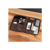 MOFT Hakiki Deri 14" Organizer Laptop Çantası Kahverengi