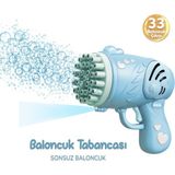 Mofy Baby 33 Kanal Işıklı Pilli Baloncuk Makinesi Köpük Tabancası Bubble Gun Machine - Mavi