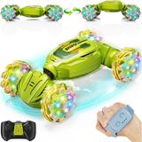 Mofy Baby Işıklı Şarjlı El Sensörlü Bilekten Kontrol 2.4 Ghz Şarjlı Uzaktan Kumandalı 360° 4x4 Akrobat Araba - Yeşil