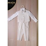 Mogi Erkek Bebek 6-18 Ay Keten Yelek & Pantolon Set Krem - 6 Ay