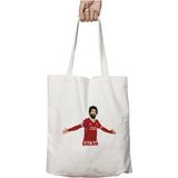 Mohamed Salah Muhammed Salah Iki Tarafı Kalıcı Baskılı Yıkanabilir Çanta