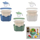 Moi Plastik OCE-1005 Mutfak Seti Plastik Süzgeç 3.5lt Sıkacak 0.25LT Karıştırma Kap 4lt 5 Adet - 16'li Paket
