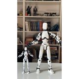 Moifugyia Dev Lucky 13 Aksiyon Figürü Robot Oyuncak 28CM ve 14CM Lucky 13 Paketi Beyaz