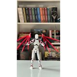 Moifugyia Lucky 13 Aksiyon Figürü Robot Oyuncak 13 cm Beyaz & Kırmızı-Siyah ve Yarasa Kanat