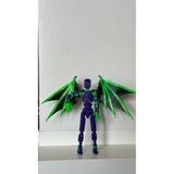 Moifugyia Lucky 13 Aksiyon Figürü Robot Oyuncak 13 cm Mor Yeşil ve Yarasa Kanat