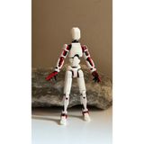Moifugyia Lucky 13 Aksiyon Figürü Robot Oyuncak 13CM Beyaz Siyah & Kırmızı